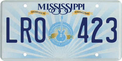 MS license plate LRO423
