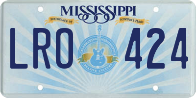MS license plate LRO424
