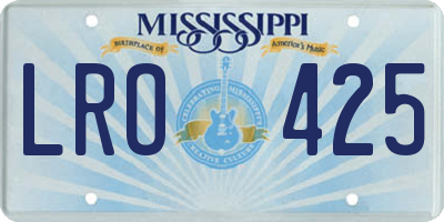 MS license plate LRO425