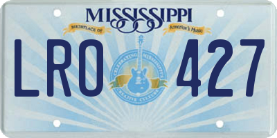 MS license plate LRO427