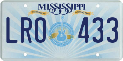 MS license plate LRO433