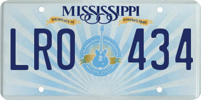 MS license plate LRO434