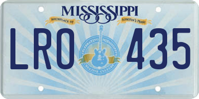 MS license plate LRO435