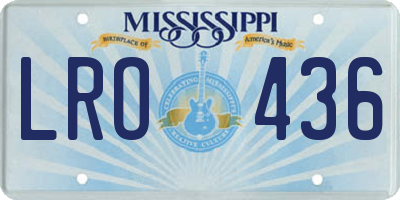 MS license plate LRO436