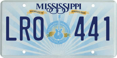 MS license plate LRO441