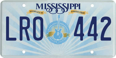 MS license plate LRO442