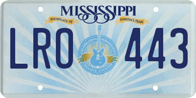 MS license plate LRO443