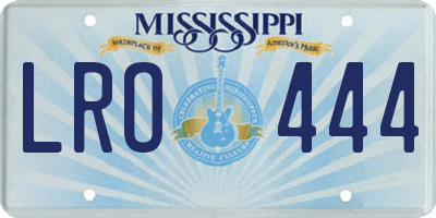 MS license plate LRO444