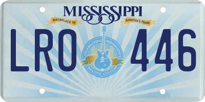 MS license plate LRO446