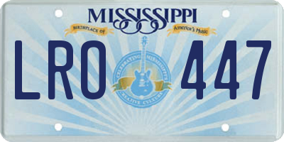 MS license plate LRO447