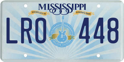 MS license plate LRO448
