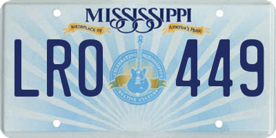 MS license plate LRO449