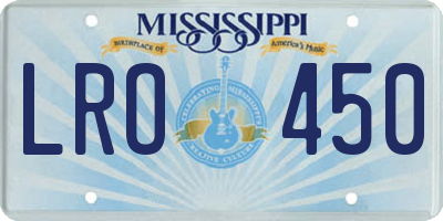 MS license plate LRO450