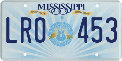 MS license plate LRO453