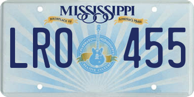 MS license plate LRO455