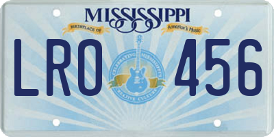 MS license plate LRO456