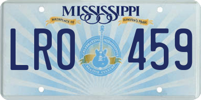MS license plate LRO459