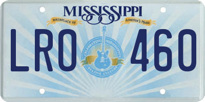 MS license plate LRO460