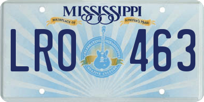 MS license plate LRO463
