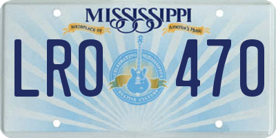 MS license plate LRO470
