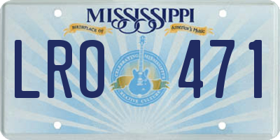 MS license plate LRO471