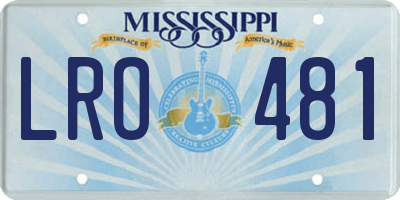 MS license plate LRO481