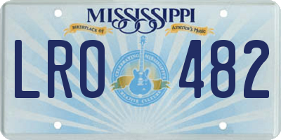 MS license plate LRO482
