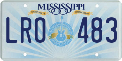 MS license plate LRO483