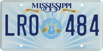 MS license plate LRO484