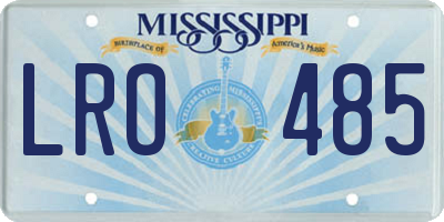 MS license plate LRO485