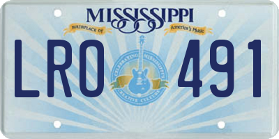MS license plate LRO491