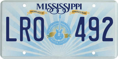 MS license plate LRO492