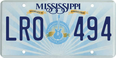 MS license plate LRO494