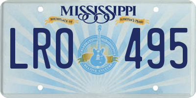 MS license plate LRO495