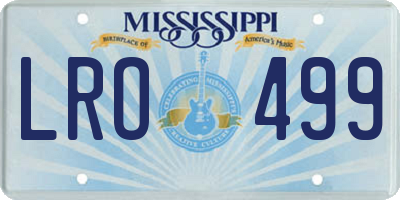 MS license plate LRO499