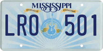 MS license plate LRO501