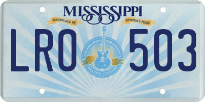 MS license plate LRO503