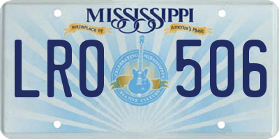 MS license plate LRO506