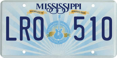 MS license plate LRO510