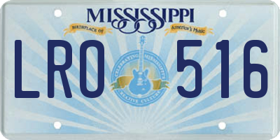 MS license plate LRO516