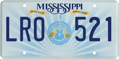 MS license plate LRO521