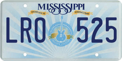 MS license plate LRO525