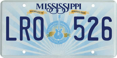 MS license plate LRO526