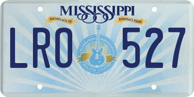 MS license plate LRO527
