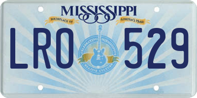 MS license plate LRO529