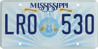 MS license plate LRO530