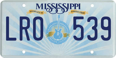 MS license plate LRO539
