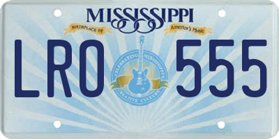 MS license plate LRO555