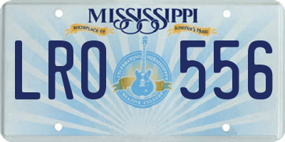 MS license plate LRO556