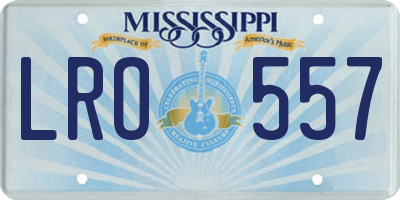 MS license plate LRO557